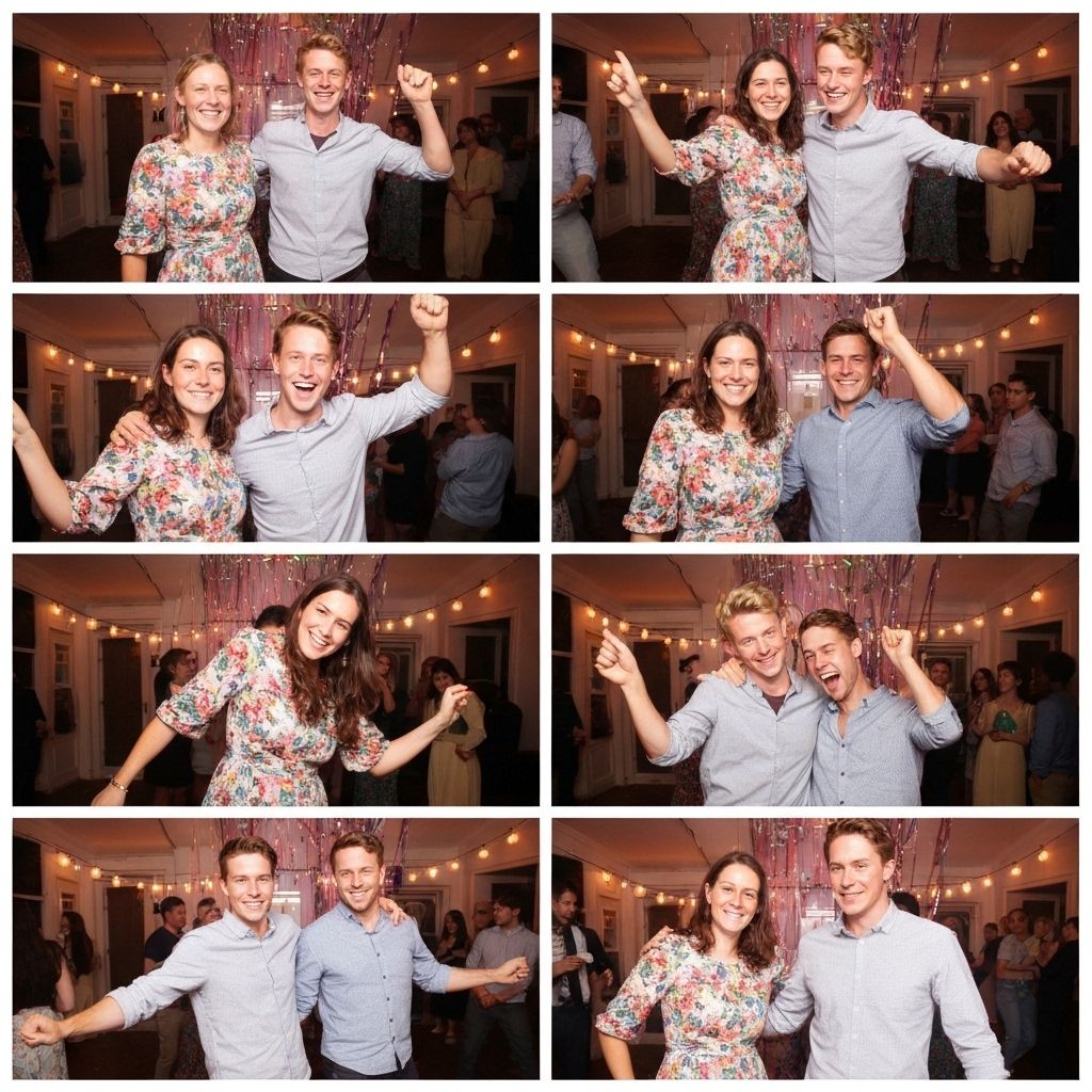 House party photo booth collage